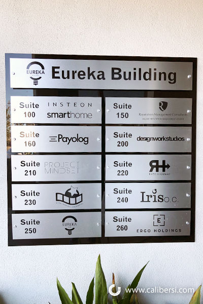 Custom building directory signage Utah laser engraving