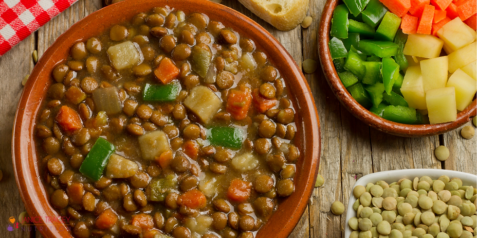 bowl of veggie and pulses stew