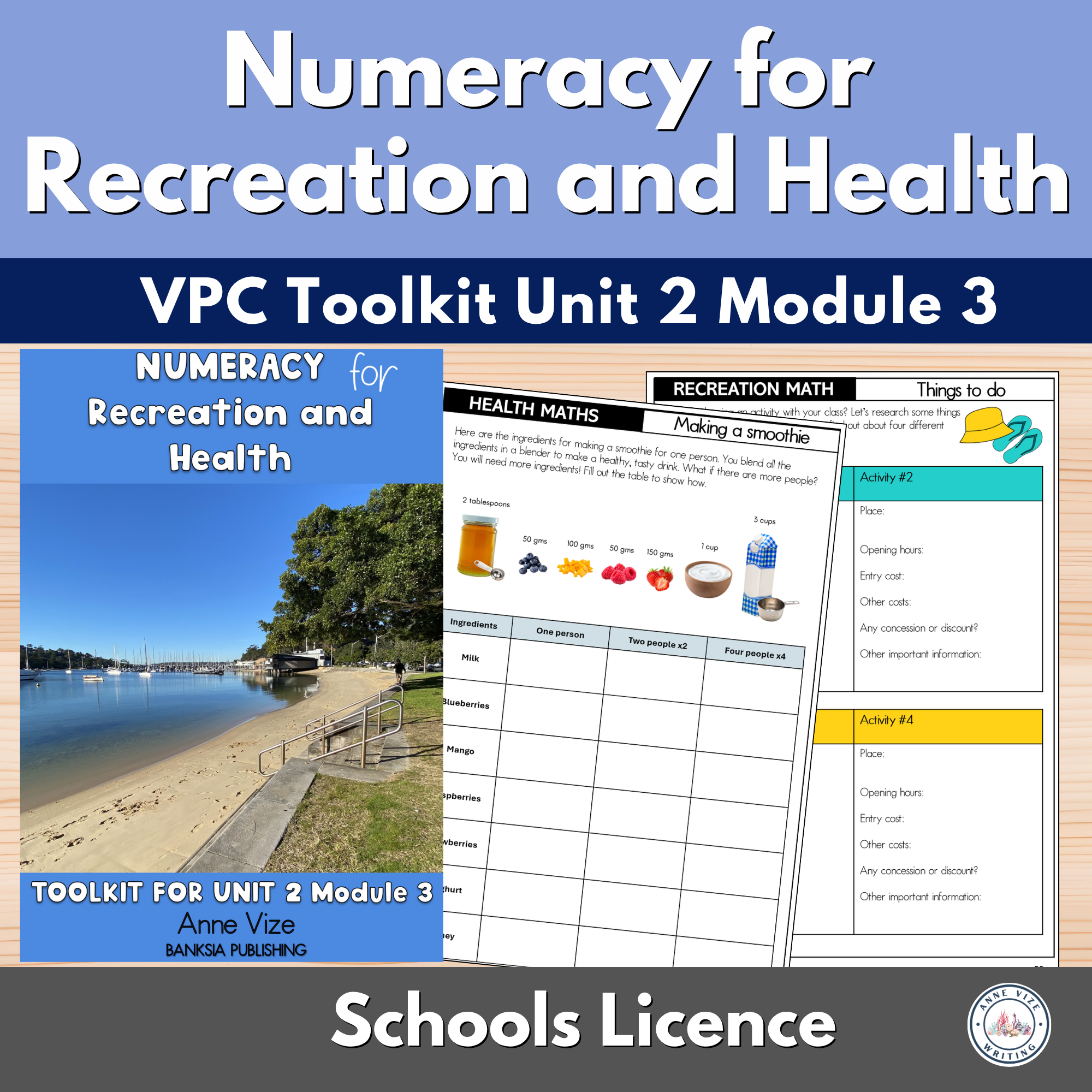 Recreation and health numeracy VPC toolkit Unit 2 School and library licence