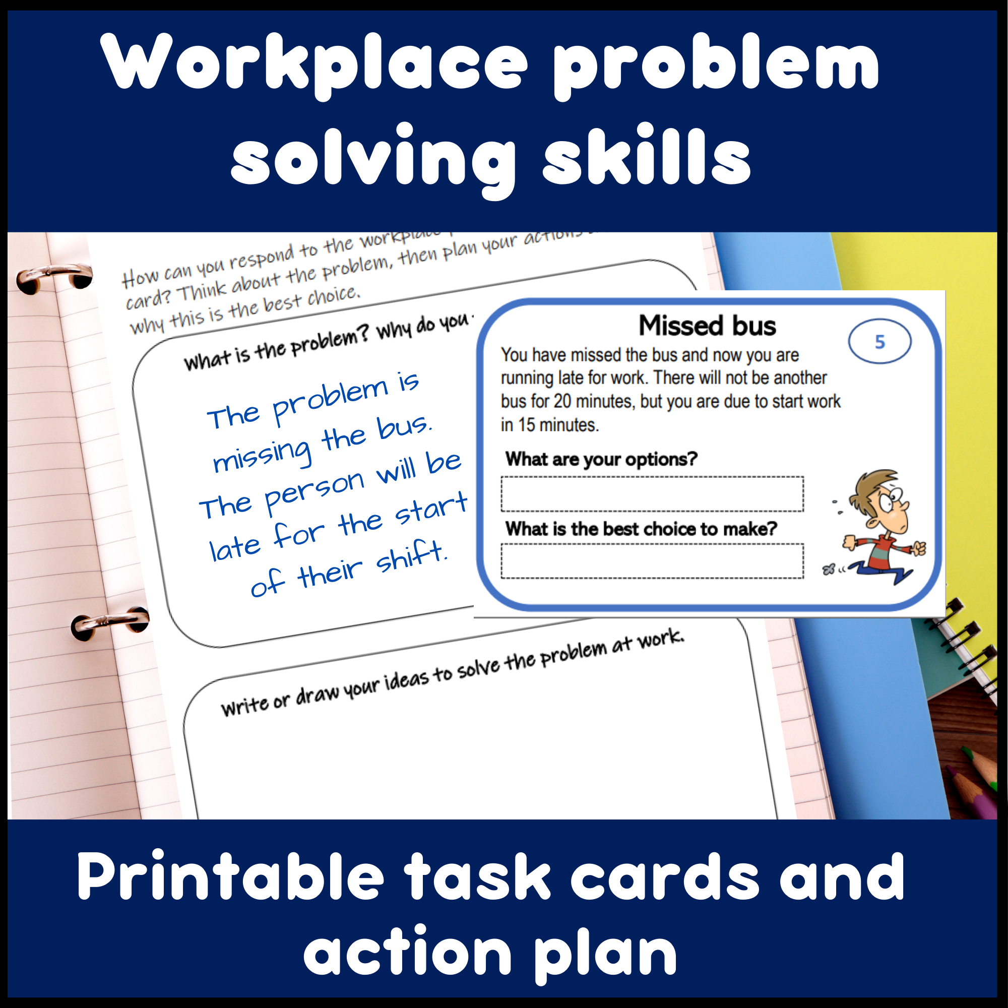 Workplace problem solving with employability skills task cards