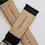 Thumbnail: 24mm - Black Bamboo Pattern Leather Watch Band - ( Sliver Buckle / w pins )