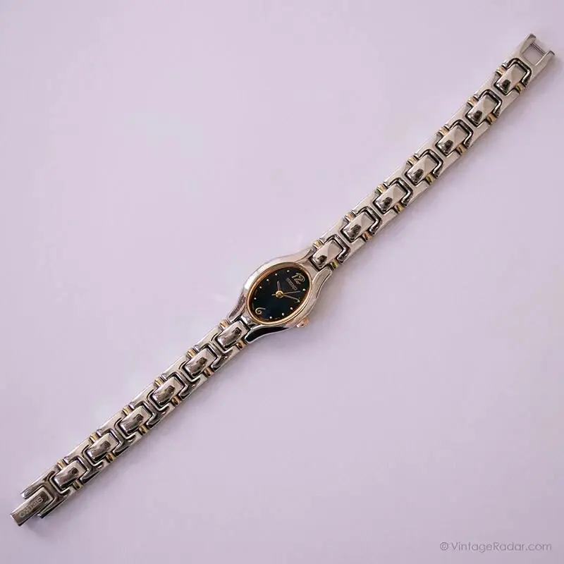 Thumbnail: Vintage Seiko 1N01-0CT0 R2 Watch | Ladies Blue Dial Silver-tone Watch