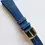 Thumbnail: 20mm - Blue Lizard Pattern / Smooth Genuine Leather Watch Band - ( Gold Buckle )