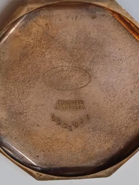 Thumbnail: Vintage Hampden Watch Co - Octagonal Pocket Watch, Gold Filled