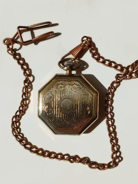 Thumbnail: Vintage Hampden Watch Co - Octagonal Pocket Watch, Gold Filled
