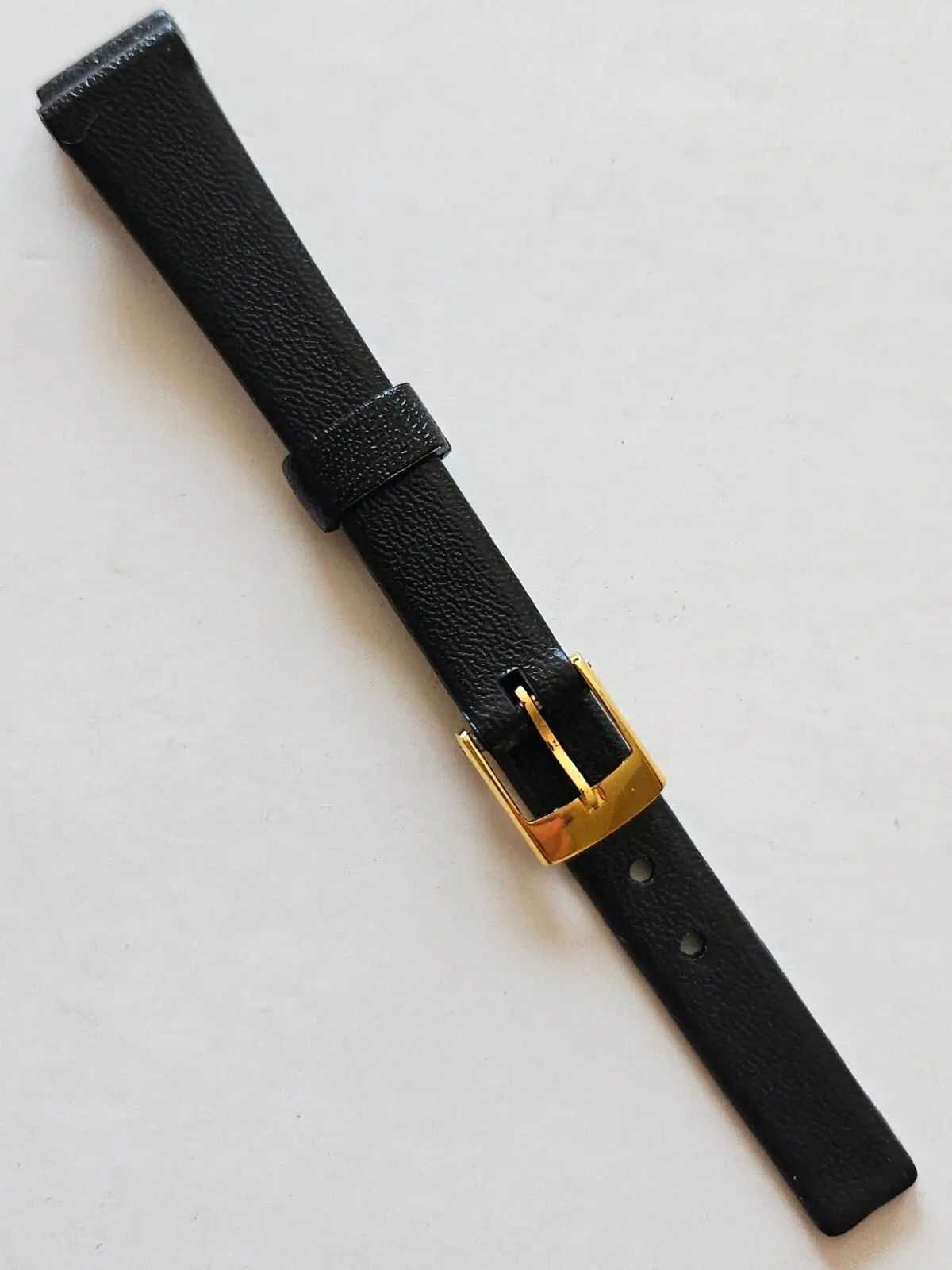 12mm - Gold Smooth Surface Plastic Watch Band - ( Gold Metal Buckle )