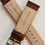 Thumbnail: 22mm - Brown Bamboo Pattern Leather Watch Band - ( Sliver Buckle / w pins )