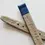 Thumbnail: 8mm - Blue Smooth Surface Genuine Leather Watch Band - ( Gold Buckle )