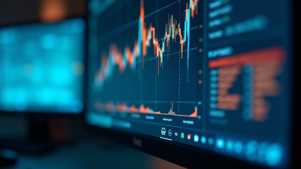Close-up of a computer screen displaying analytical data
