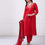 Thumbnail: Red Yoke Design Silk Blend Kurta Set