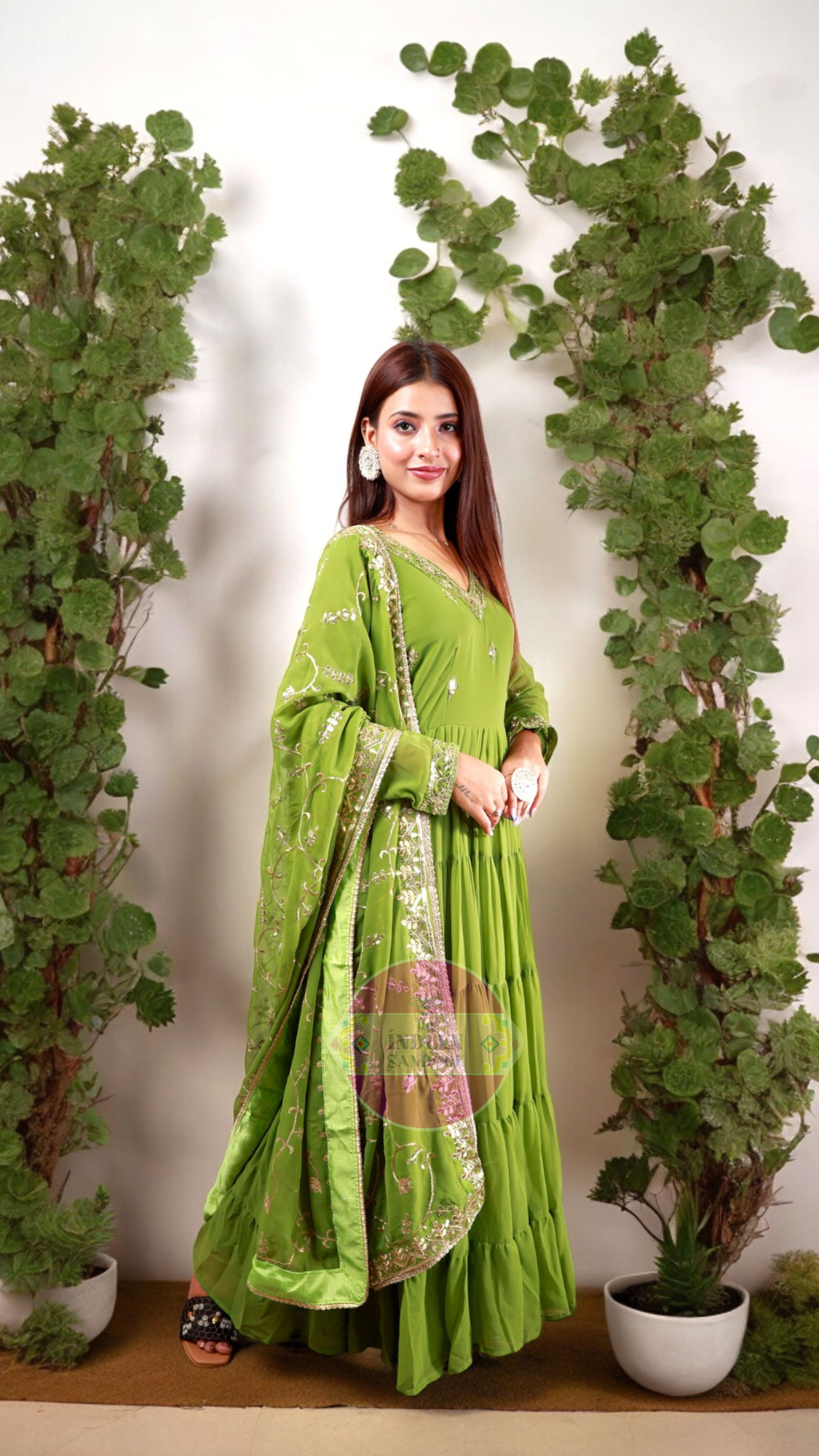EMBROIDERED GOWN WITH DUPATTA SET