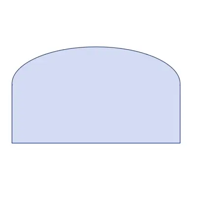 Poêle F8 Ancien Modèle - Vitre Façade Rectangle Cintré - Jotul - 355x225x4mm