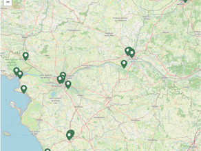 carte géographique des lieux de pratique du Feldenkrais en région "Pays de la Loire"
