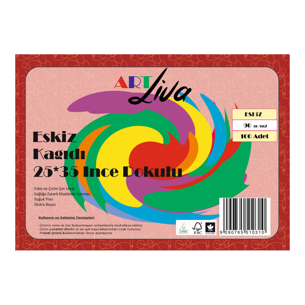 ART LİVA 90GR 25*35 ESKİZ KAĞIDI 100'LÜ