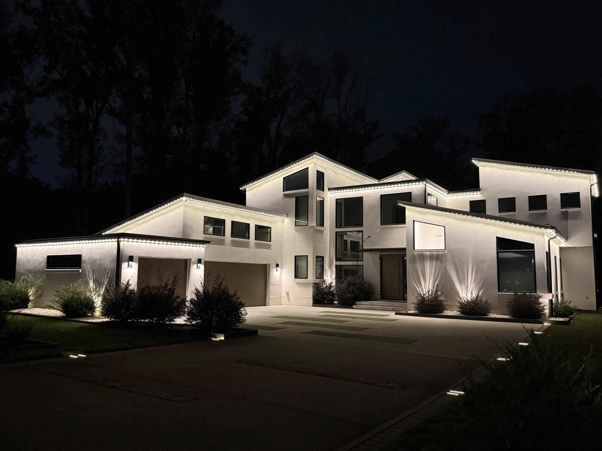 Modern homes with warm-white permanent lighting