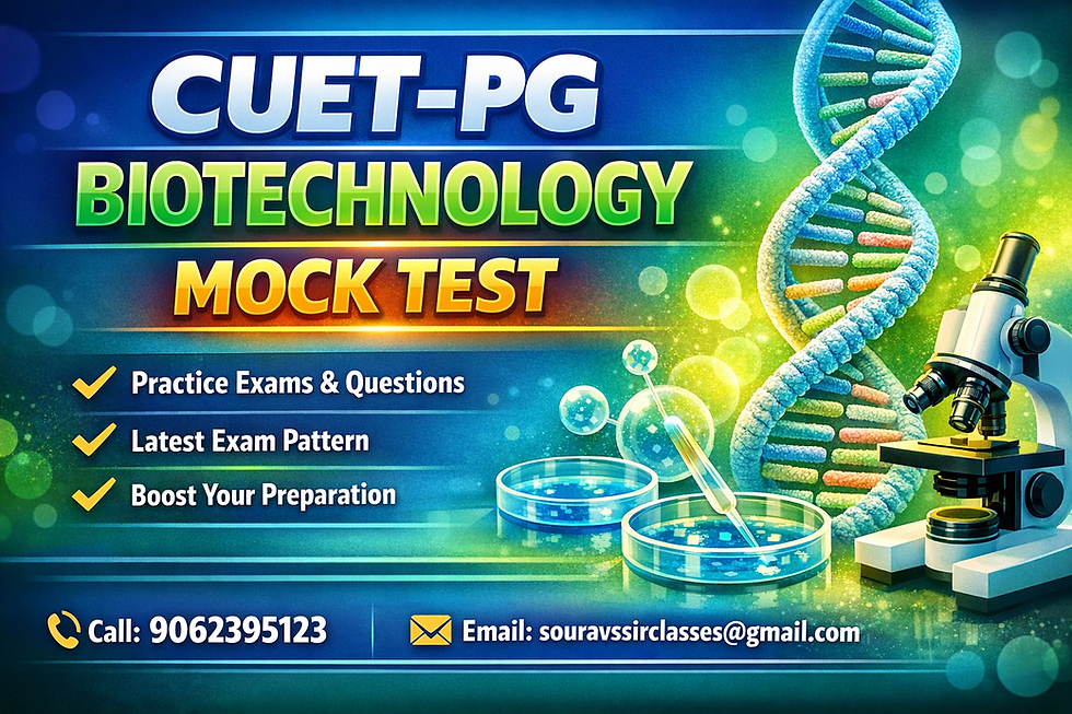 CUET PG Biotechnology mock test interface showing multiple-choice questions, detailed solutions, and exam-based practice content designed for postgraduate entrance preparation. Ideal for students preparing for biotechnology exams with structured questions, concept revision, and performance improvement tools.