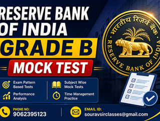 Reserve Bank of India Grade B mock test practice set featuring exam-level questions with detailed solutions and performance analysis for aspirants preparing for RBI Grade B examination. This educational resource helps students improve accuracy, speed, and conceptual understanding through structured mock tests designed to simulate real exam conditions and enhance problem-solving skills for competitive banking exams.