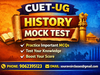 CUET UG History mock test preparation page featuring comprehensive practice questions from ancient, medieval, and modern history sections. Includes students engaging in online test series, analyzing performance reports, and improving exam readiness with structured mock tests, detailed solutions, and time management strategies for achieving high scores in undergraduate entrance examinations.