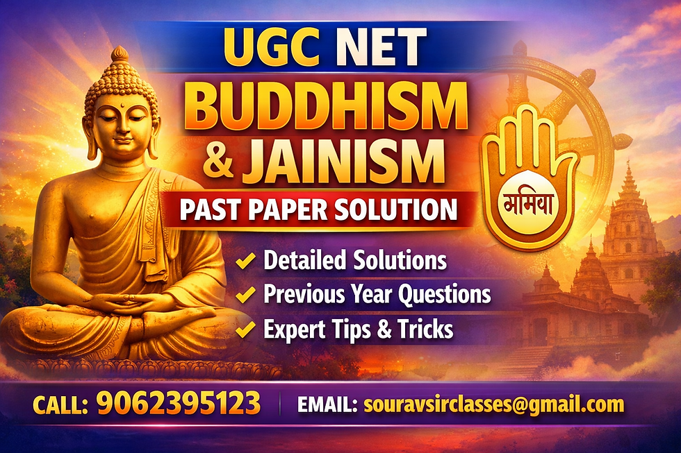 UGC NET Buddhism and Jainism past paper solution with detailed explanation and PYQs for exam preparation