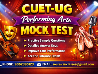 CUET-UG Performing Arts mock test interface displaying multiple-choice questions, answer options, and detailed solutions for undergraduate entrance exam preparation. Designed for students aiming to improve performance in performing arts subjects, the test helps build conceptual understanding, accuracy, and time management skills while simulating the real CUET exam environment for better results.