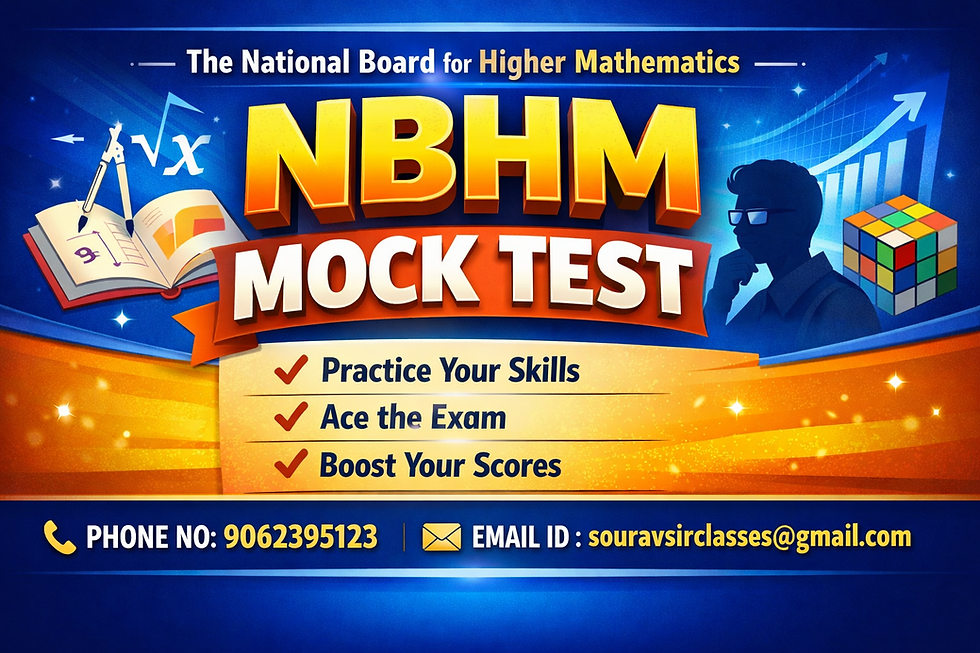 NBHM mock test practice page displaying advanced mathematics questions with detailed solutions for National Board for Higher Mathematics exam preparation, designed to help students improve problem-solving skills, accuracy, and performance through structured and exam-level practice sets.