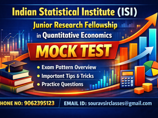 Indian Statistical Institute ISI JRF Quantitative Economics mock test page showing practice questions, detailed solutions, and exam preparation resources designed for students preparing for the ISI Junior Research Fellowship entrance exam in Quantitative Economics with advanced problem-solving content.