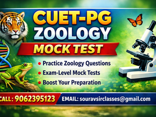 CUET-PG Life Sciences mock test interface showing multiple-choice questions on biology topics such as genetics, cell biology, ecology, and biochemistry with detailed explanations, designed for postgraduate entrance exam preparation and practice to improve accuracy and conceptual understanding.