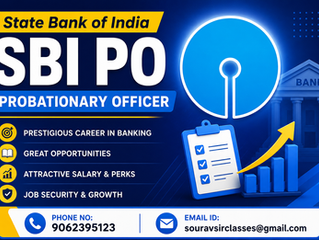 Educational promotional banner for State Bank of India Probationary Officer (SBI PO) preparation featuring professional banking career guidance, structured learning pathways, examination preparation support, syllabus orientation, eligibility understanding, interview readiness, and strategic mentoring. Visual design highlights academic excellence, competitive exam preparation, and professional growth opportunities for aspiring banking sector candidates.