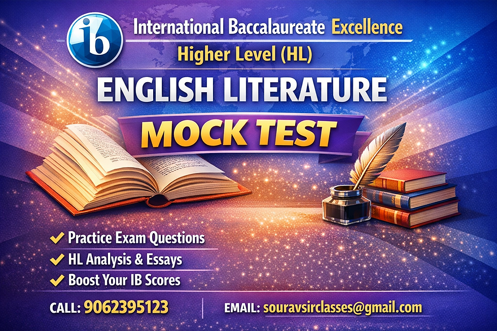 IB HL English Literature mock test practice page showing exam-style questions focused on literary analysis, essay writing, and interpretation skills. Ideal resource for International Baccalaureate students preparing for Higher Level English Literature exams and aiming for top academic performance
