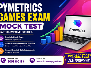 Illustration of students engaging in Pymetrics Games Exam practice tests on digital devices, showcasing cognitive skill development such as memory, attention, problem-solving, and decision-making. The image represents modern recruitment assessment preparation with interactive game-based testing environments, helping learners enhance performance and succeed in competitive job selection processes.