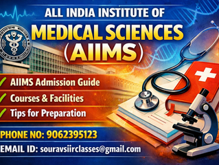 AIIMS Admission 2026 guide showing medical students preparing for entrance exam with institute background