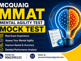 McQuaig Mental Agility Test MMAT mock test interface displaying multiple choice questions focused on logical reasoning, numerical ability, and cognitive skills improvement. Educational mock exam layout designed for students and job aspirants preparing for aptitude tests with performance analysis, practice questions, and detailed solutions to enhance speed, accuracy, and overall mental agility.