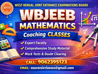WBJEEB Mathematics coaching classroom session in Kolkata showing students learning advanced problem-solving techniques with expert faculty guidance. Visual includes blackboard explanations of algebra, calculus, and coordinate geometry concepts along with students practicing mock test questions. Ideal representation of structured WBJEE math preparation, concept clarity, doubt-solving sessions, and performance-focused coaching environment.