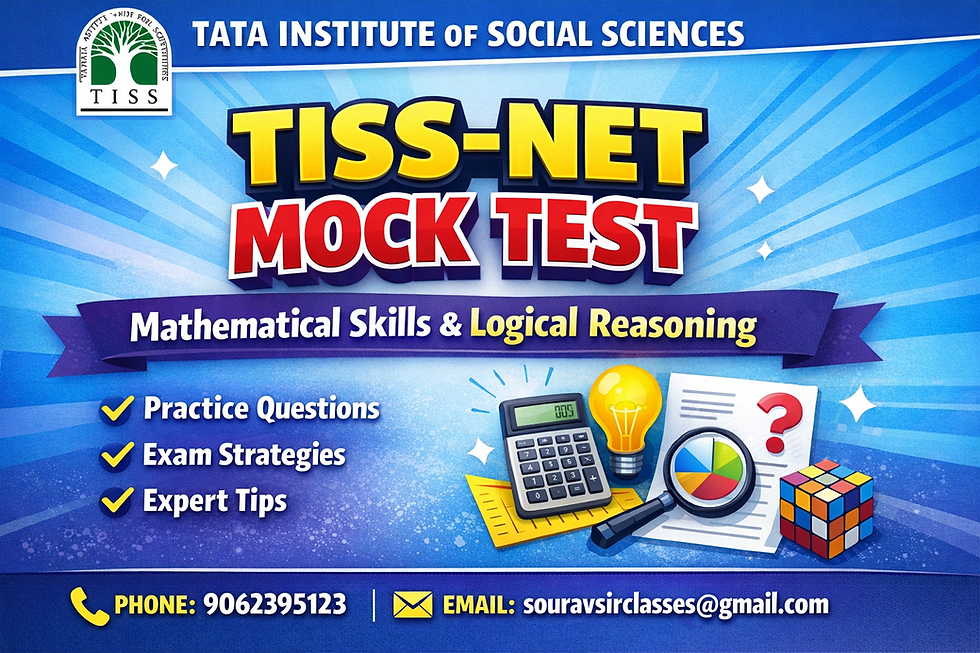 TISS-NET Mathematical Skills and Logical Reasoning mock test interface showing quantitative aptitude and reasoning questions with multiple-choice answers, detailed solutions, and exam-style layout designed to help students practice problem-solving, improve speed, and enhance accuracy for effective entrance exam preparation.