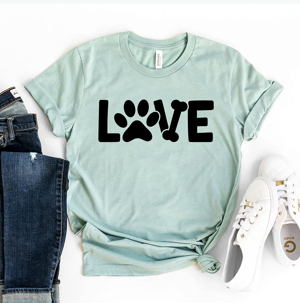 Love Dog T-Shirt - Pet Lover Paws