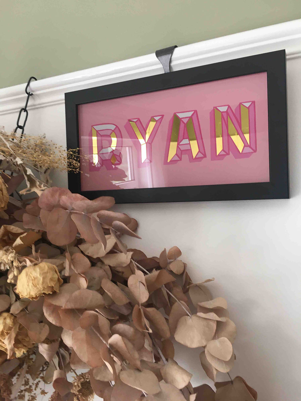 Thumbnail: Framed wall prints UK in pink and gold