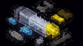 rappresentazione xray macchina industriale complessa
