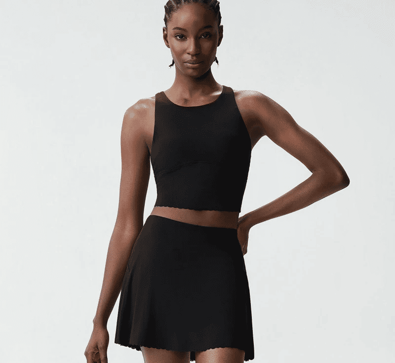 Women's Two-Piece Fitness Yoga Set Breathable Tennis Skirt Suit