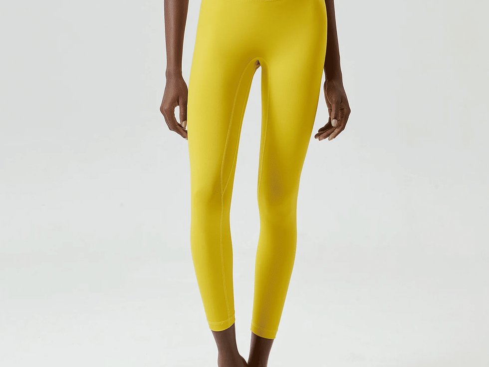 Stretchy Soft Yoga Leggings High Waist 25in Solid Color