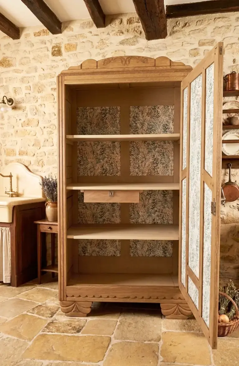 Miniature : Bonnetière Art déco en chêne massif disponible avec livraison en France.