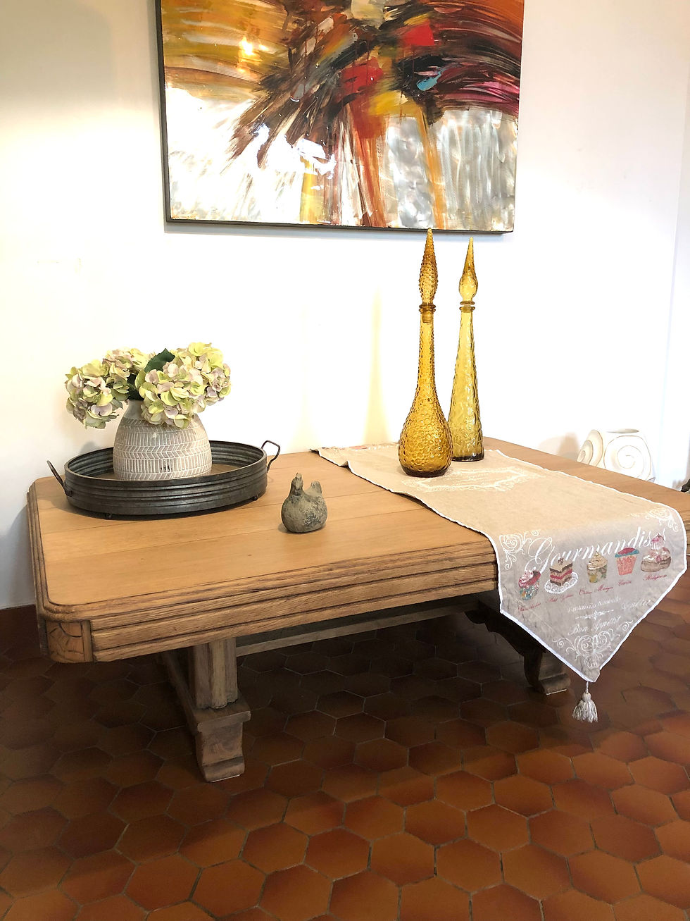 Table Basse Art Déco en Chêne Massif