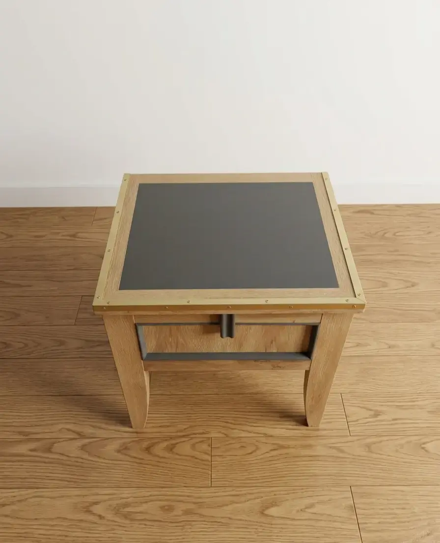 Miniature : pieds fuseles table de chevet ancienne style annees 30 chene massif