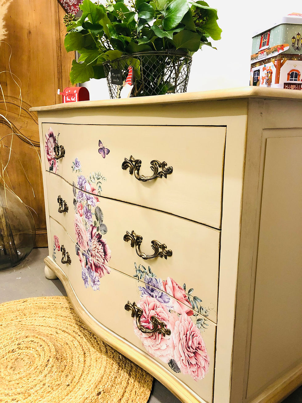 Miniature : Commode Vintage Fleurie