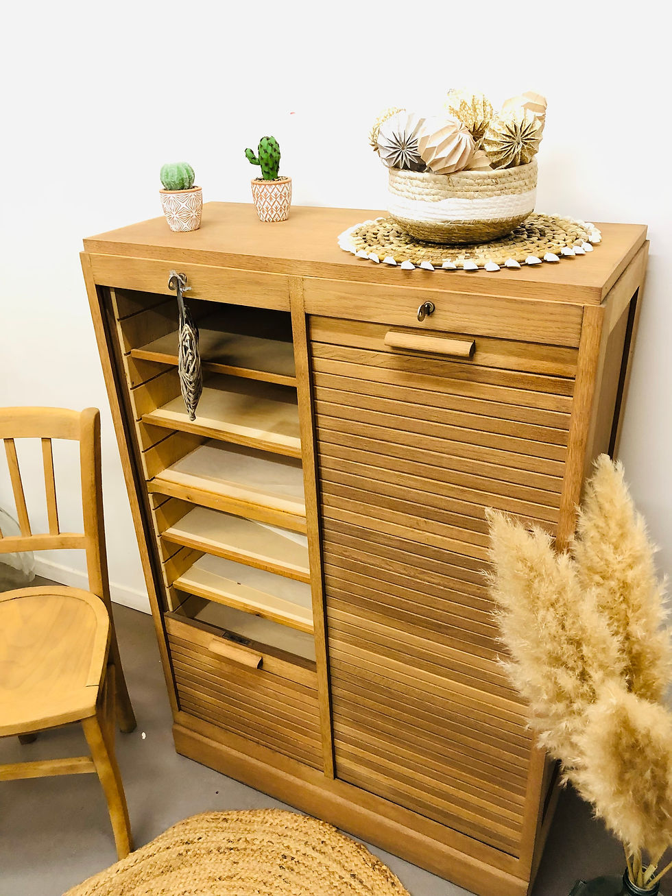 Miniature : Meuble classeur rideau roulant double