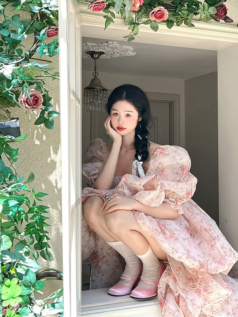 Thumbnail: Fairy puff sleeve Selkie inspired dress