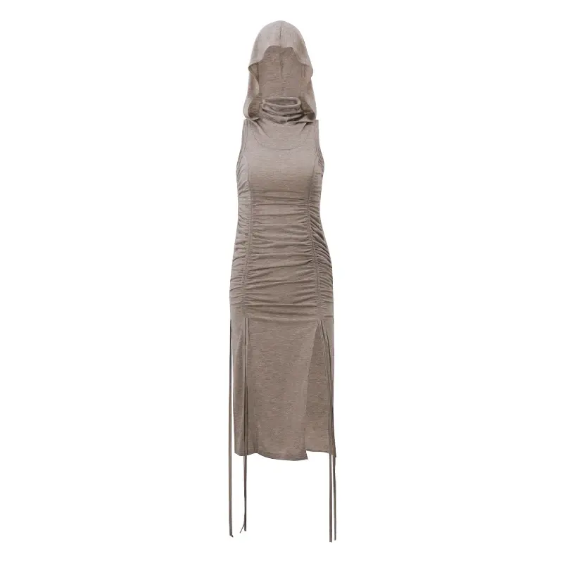 Thumbnail: Hooded Sexy Ruched Dress 