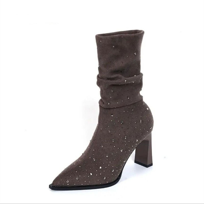 Thumbnail: Chunky Heel Suede Boot 