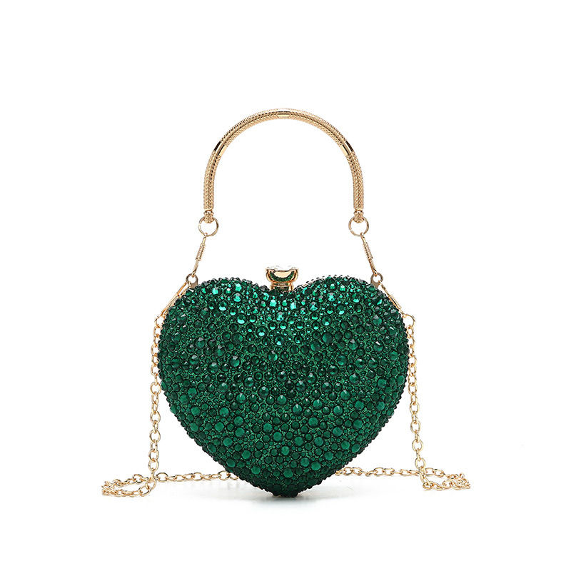 Thumbnail: LVRGRL Luxury Diamond Heart Crystal Clutch Mini Handbags