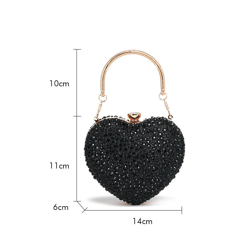 Thumbnail: LVRGRL Luxury Diamond Heart Crystal Clutch Mini Handbags
