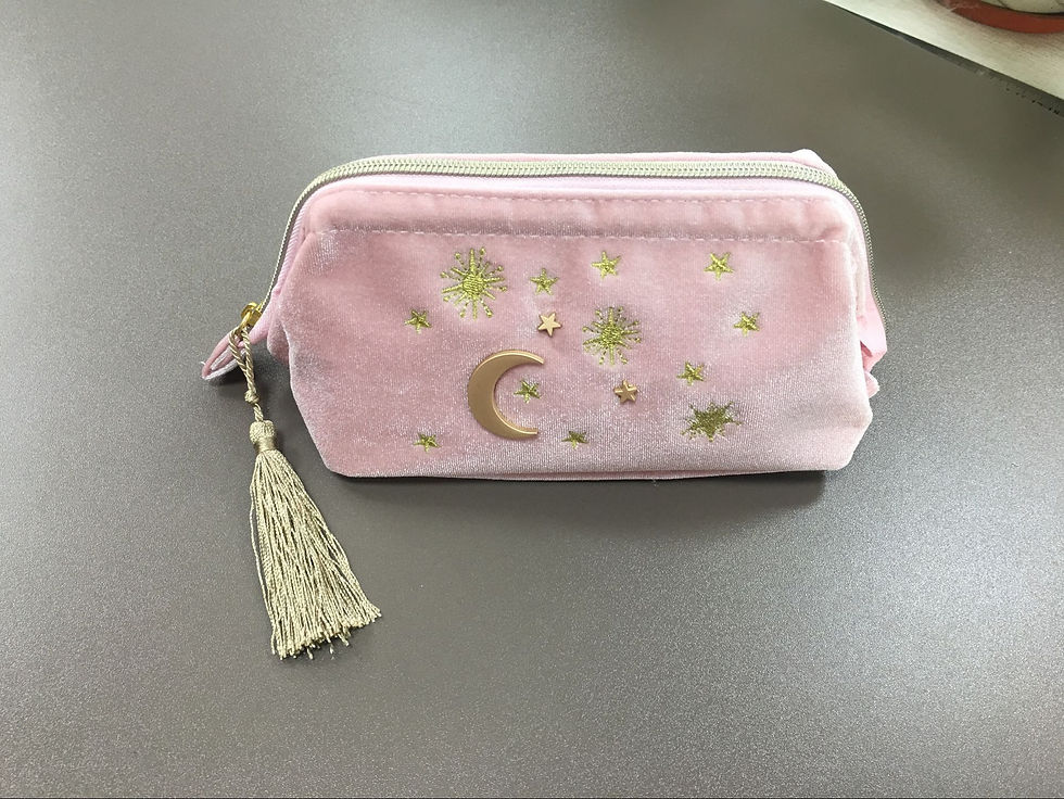 Thumbnail: Cute Velvet Embroidery Cosmetic Bag
